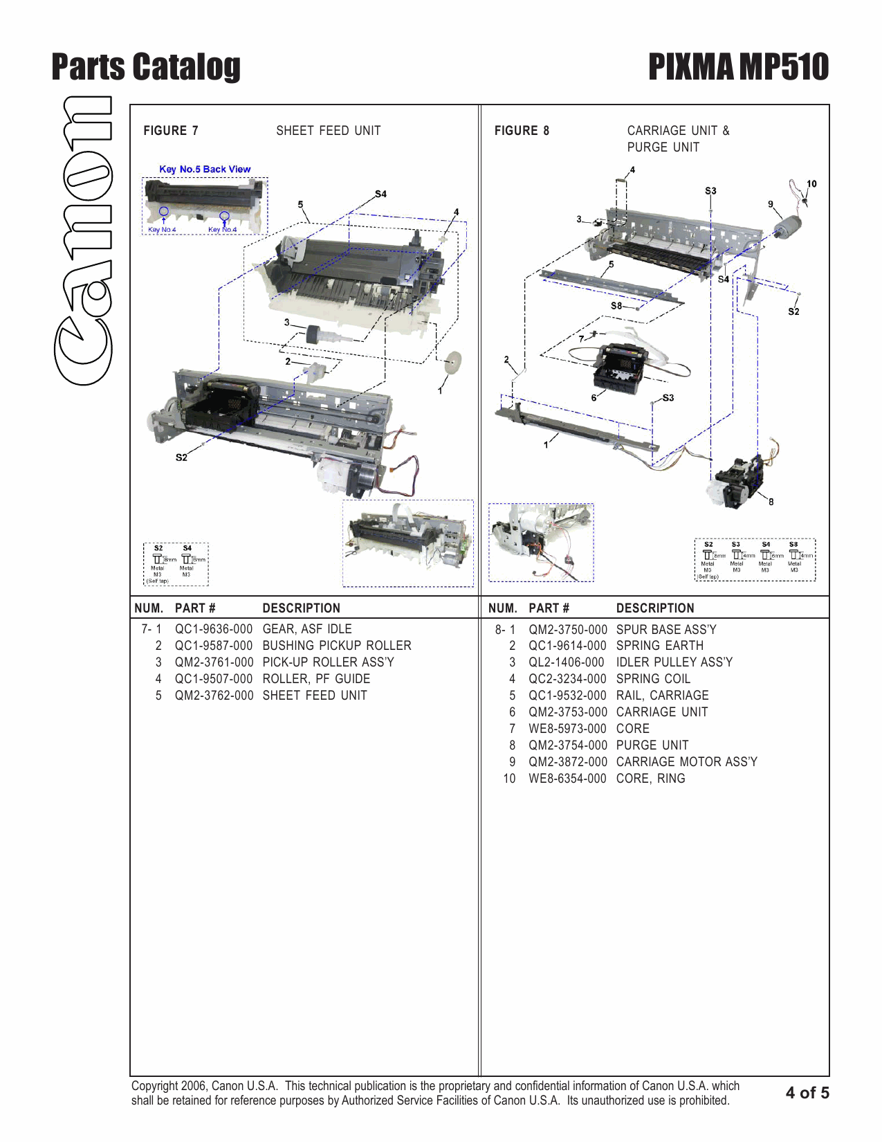 Canon PIXMA MP510 Parts Catalog Manual-5